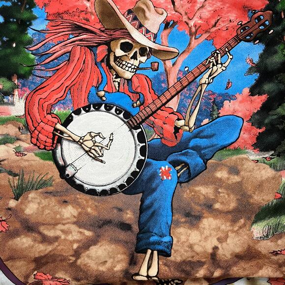 Grateful Dead 🍁 “1994 Fall Tour Skeleton Banjo” Long Sleeve Tee – Size XL - Picture 10 of 11